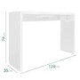 Tiffany White High Gloss Wide Dressing Table