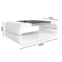 Gloss White Curved Coffee Table with Black Glass Top - Tiffany