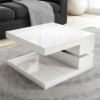 White Gloss Coffee Table with Rotating Top - Tiffany