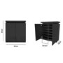 Black Gloss Shoe Cabinet with LED - 24 Pairs