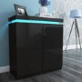 Black Gloss Shoe Cabinet with LED - 24 Pairs