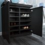 Black Gloss Shoe Cabinet with LED - 24 Pairs