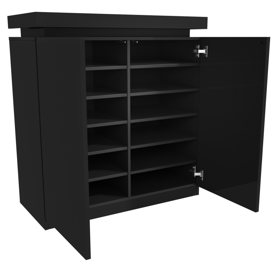 Black Gloss Shoe with LED 24 Pairs BuyItDirect.ie