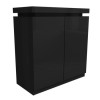 High Gloss Black Storage Sideboard with LED Lighting - Tiffany Range