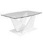 Glass Coffee Table with White Gloss Stand - Tiffany