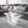 Glass Coffee Table with White Gloss Stand - Tiffany