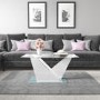 Glass Coffee Table with White Gloss Stand - Tiffany