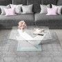 Glass Coffee Table with White Gloss Stand - Tiffany