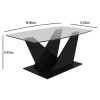 Glass Top Coffee Table with Black Gloss Base - Tiffany