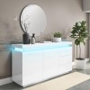 Large White Gloss Sideboard with LEDs - Vivienne