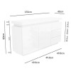 Large White Gloss Sideboard with LEDs - Vivienne