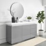 Grey & White Gloss Sideboard with LED Lights - Large - Vivienne