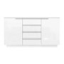 Evoque White High Gloss Sideboard with Glass Top