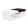 White Gloss &amp; Walnut Coffee Table with Storage - Harlow