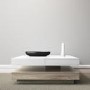 Square Coffee Table in White High Gloss & Light Wood Effect - Tiffany