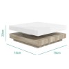 Square Coffee Table in White High Gloss &amp; Light Wood Effect - Tiffany