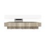Square Coffee Table in White High Gloss & Light Wood Effect - Tiffany