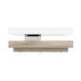 Square Coffee Table in White High Gloss & Light Wood Effect - Tiffany
