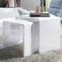 Set of 2 Nest of Tables in White High Gloss - Tiffany