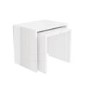 Rectangular White Gloss Nest of 2 Side Tables - Tiffany