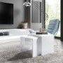 Set of 2 Nest of Tables in White High Gloss - Tiffany