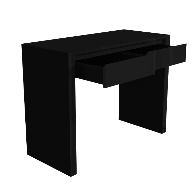 Black Gloss Console Table with LED & Drawers - Tiffany