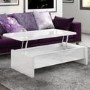 Lift Top Storage Gloss Coffee Table in White - Tiffany