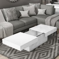 White Gloss Storage Coffee Table - Rectangular - Tiffany