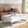Large White Gloss Coffee Table with Drawer - Tiffany