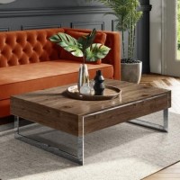 Large Walnut Effect Coffee Table with Drawer - Tiffany
