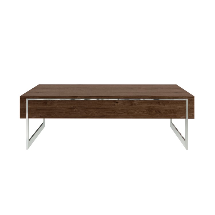 Large Walnut Effect Coffee Table with Drawer - Tiffany