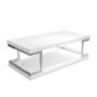 Large White Gloss Coffee Table with Shelf - Tiffany