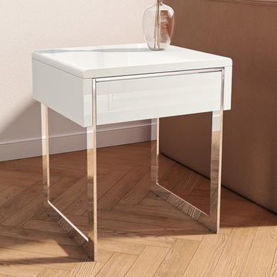 White acrylic side table deals