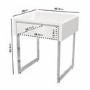 Rectangular White Gloss Side Table with Storage - Tiffany