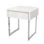 Rectangular White Gloss Side Table with Storage - Tiffany