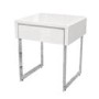 White High Gloss Side Table with Storage - Tiffany