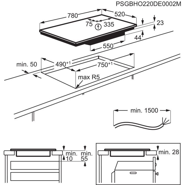 AEG 6000 Series 80cm 5 Zone Induction Hob
