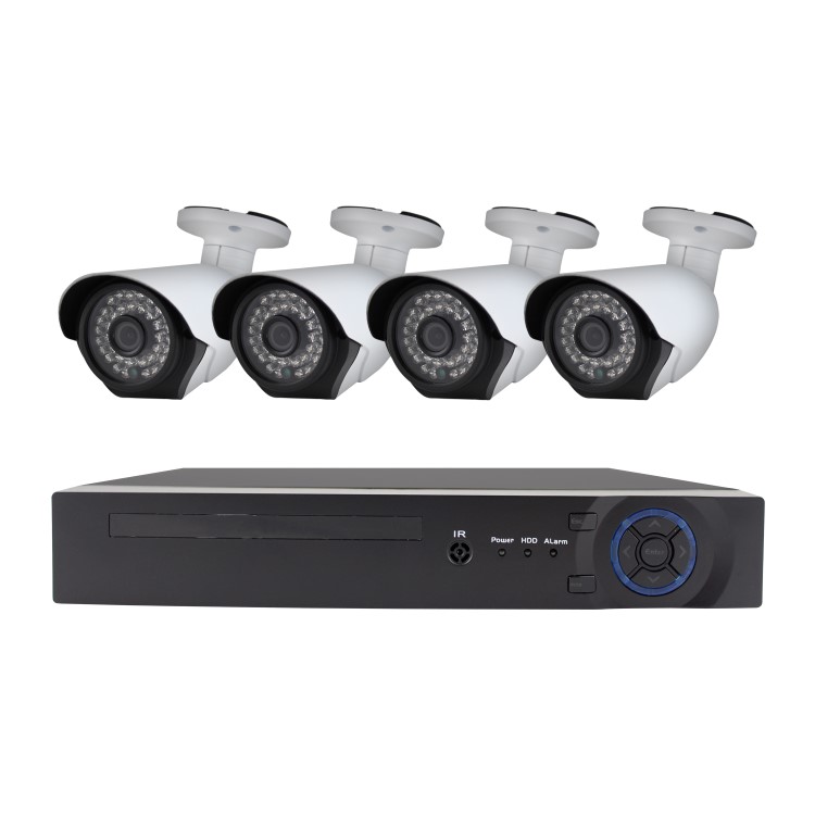 GRADE A1 - electriQ CCTV System - 4 Channel 1080p DVR with 4 x 1080p Bullet Cameras & 1TB HDD