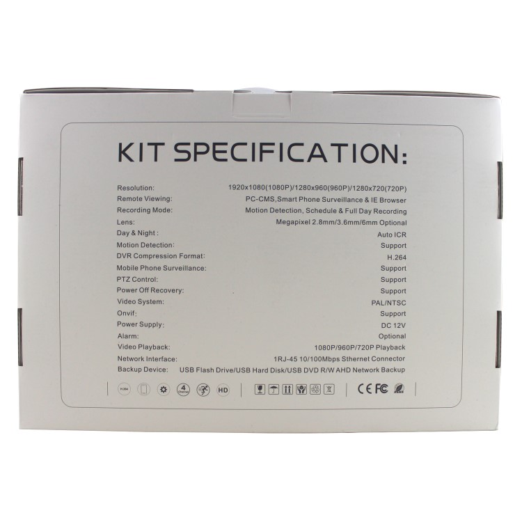 electriQ CCTV System - 4 Channel 1080p DVR with 4 x 1080p Bullet Cameras & 2TB HDD