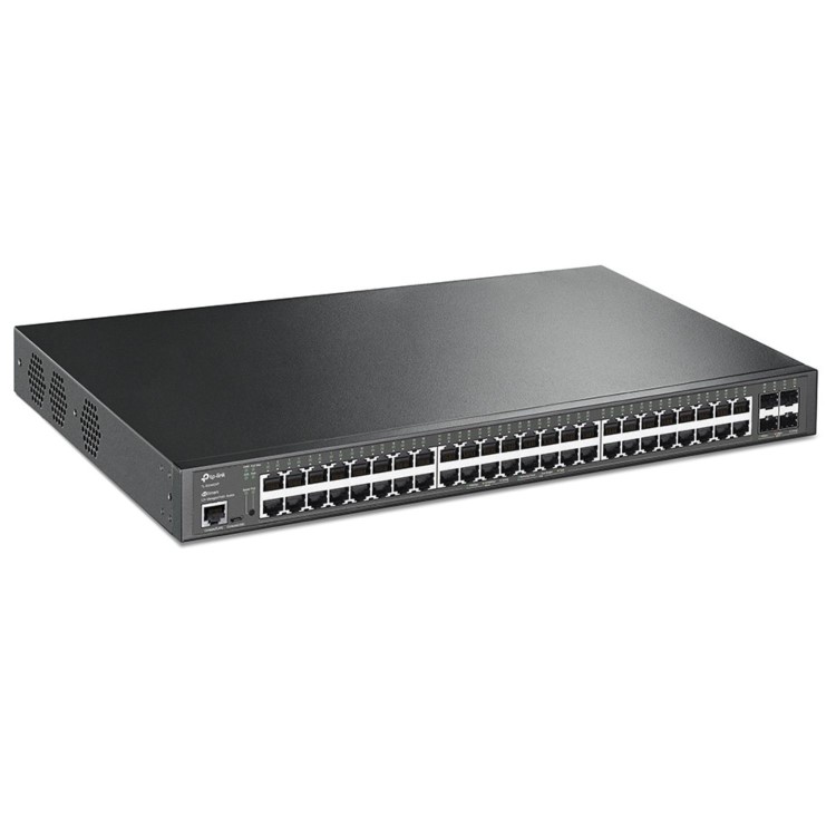 TP-Link JetStream 48-Port Gigabit and 4-Port 10GE SFP+ L2+ Managed Switch with 48-Port PoE+
