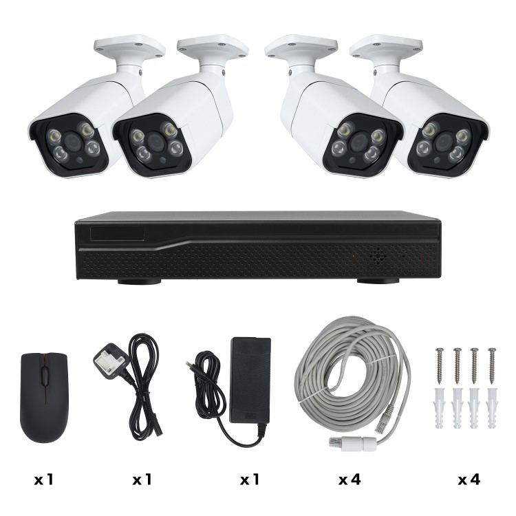 Refurbished electriQ 4 Camera 5MP HD NVR CCTV System with 2TB HDD