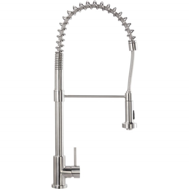 CDA Stainless Steel Single Lever Pull Out Kitchen Mixer Tap