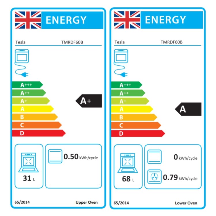 Tesla Series 3 60cm Dual Fuel Cooker - Black