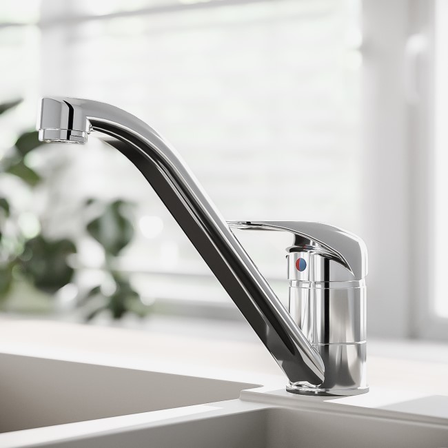 Chrome Single Lever Swivel Spout Kitchen Mixer Tap - Essence Alfred