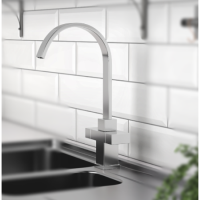 Chrome Twin Lever Kitchen Mixer Tap - Enza Cromer