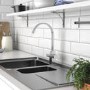 GRADE A1 - Box Opened Enza Cromer Chrome Twin Lever Mono Kitchen Mixer Tap