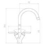 Chrome Twin Lever Kitchen Mixer Tap - Essence Hector