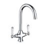 Taylor & Moore Belrose Chrome Twin Lever Victorian Kitchen Mixer Tap