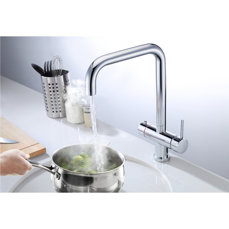 Taylor & Moore Chrome Twin Lever Instant Boiling Water Kitchen Tap - Mono