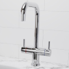 Chrome Twin Lever Kitchen Mixer Tap - Essence Roscoe